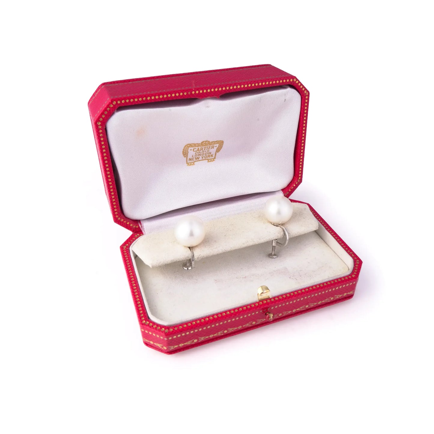 Cartier South Sea Pearl 18 Carat White Gold Earrings