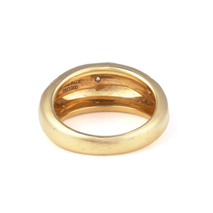 Faberge Limited Edition Diamond And Red Enamel Gold Ring With Box & Papers
