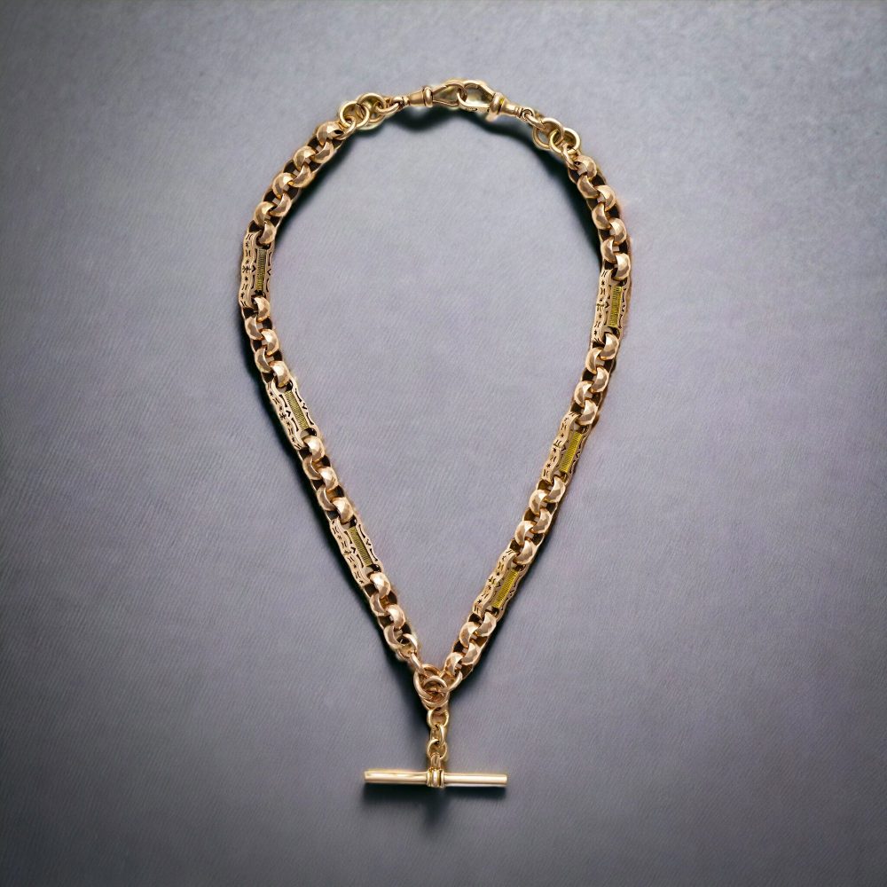 Antique Albert Chain necklace in 9 carat gold