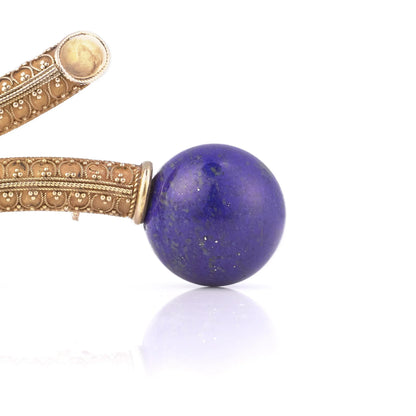 Victorian 18 Carat Gold Ram’s Head Lapis Lazuli Brooch