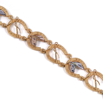 Victorian 22 Carat Gold Horse Motif Bracelet – Birmingham 1899