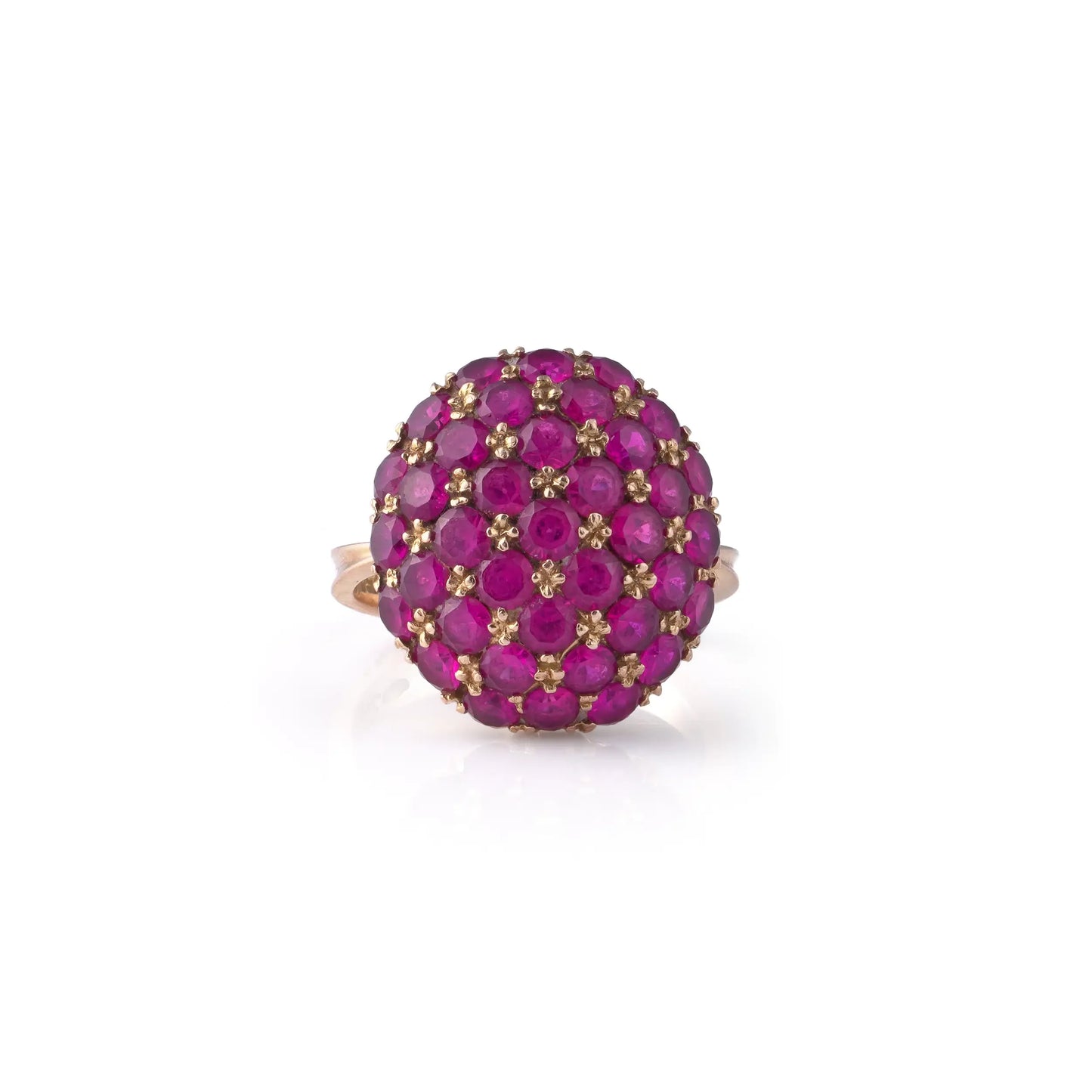 Vintage Ruby Cluster Ring 18 Carat Gold 5.4 ct Rubies