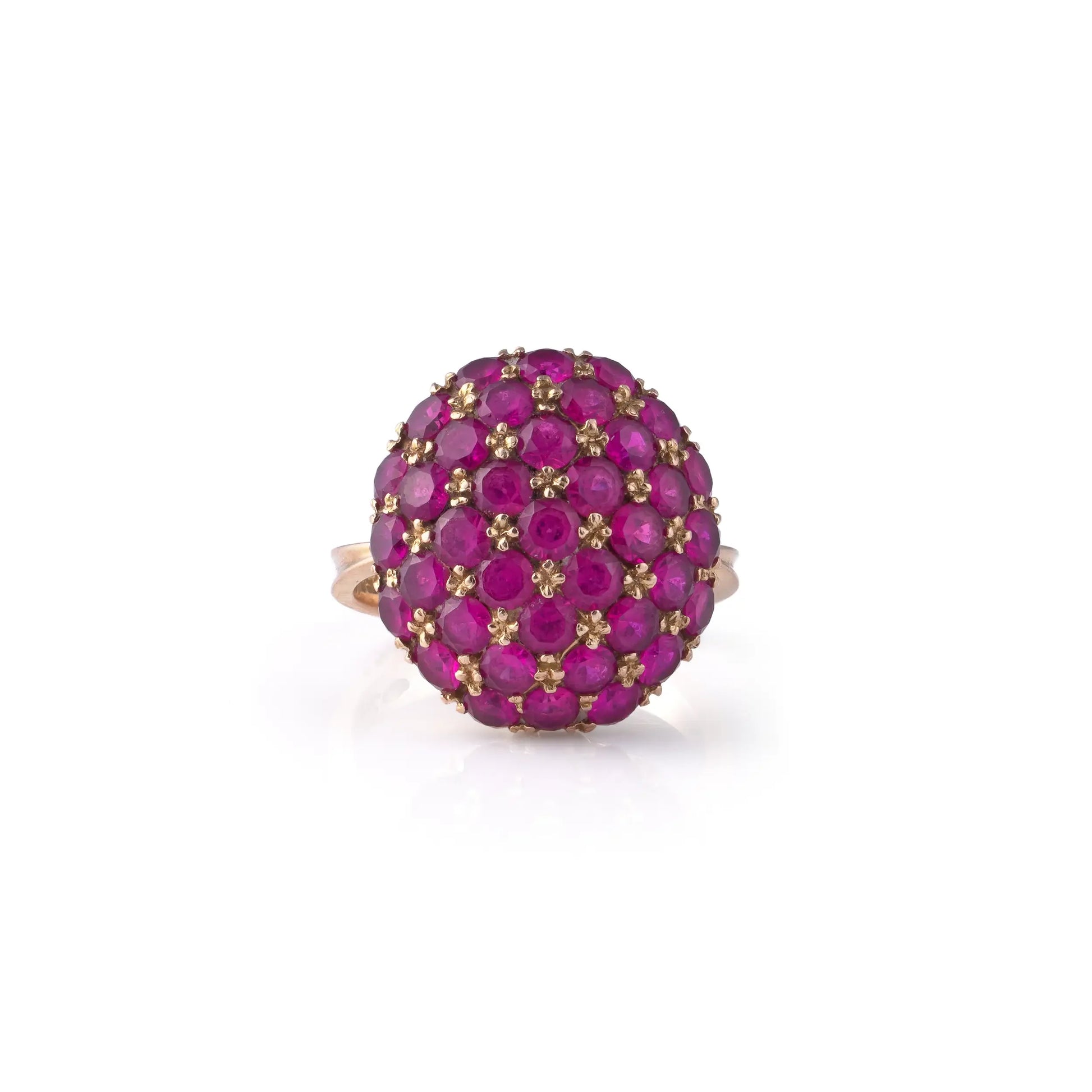 Vintage Ruby Cluster Ring 18 Carat Gold 5.4 ct Rubies