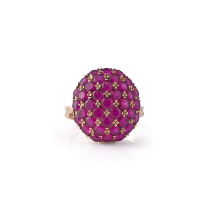 Vintage Ruby Cluster Ring 18 Carat Gold 5.4 ct Rubies