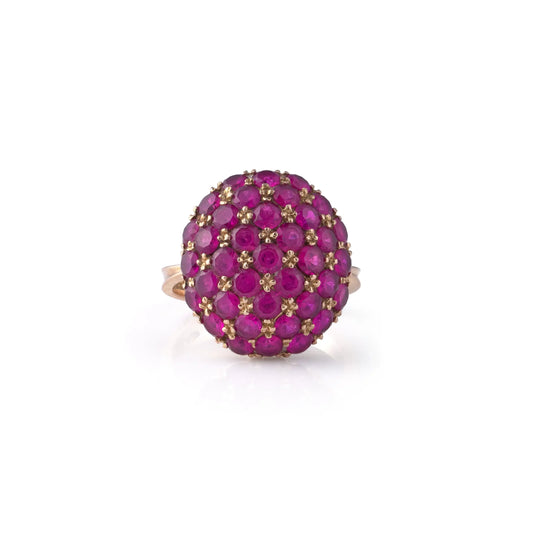 Vintage Ruby Cluster Ring 18 Carat Gold 5.4 ct Rubies