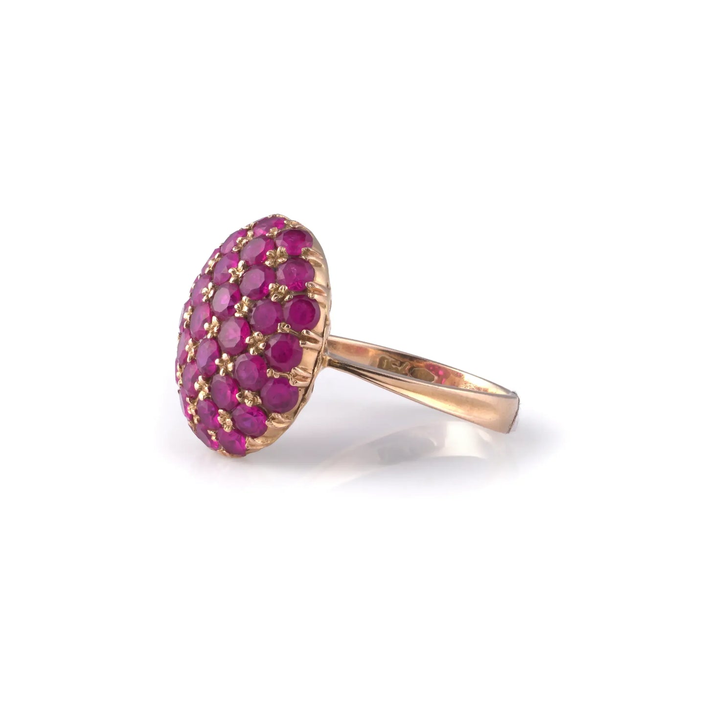 Vintage Ruby Cluster Ring 18 Carat Gold 5.4 ct Rubies