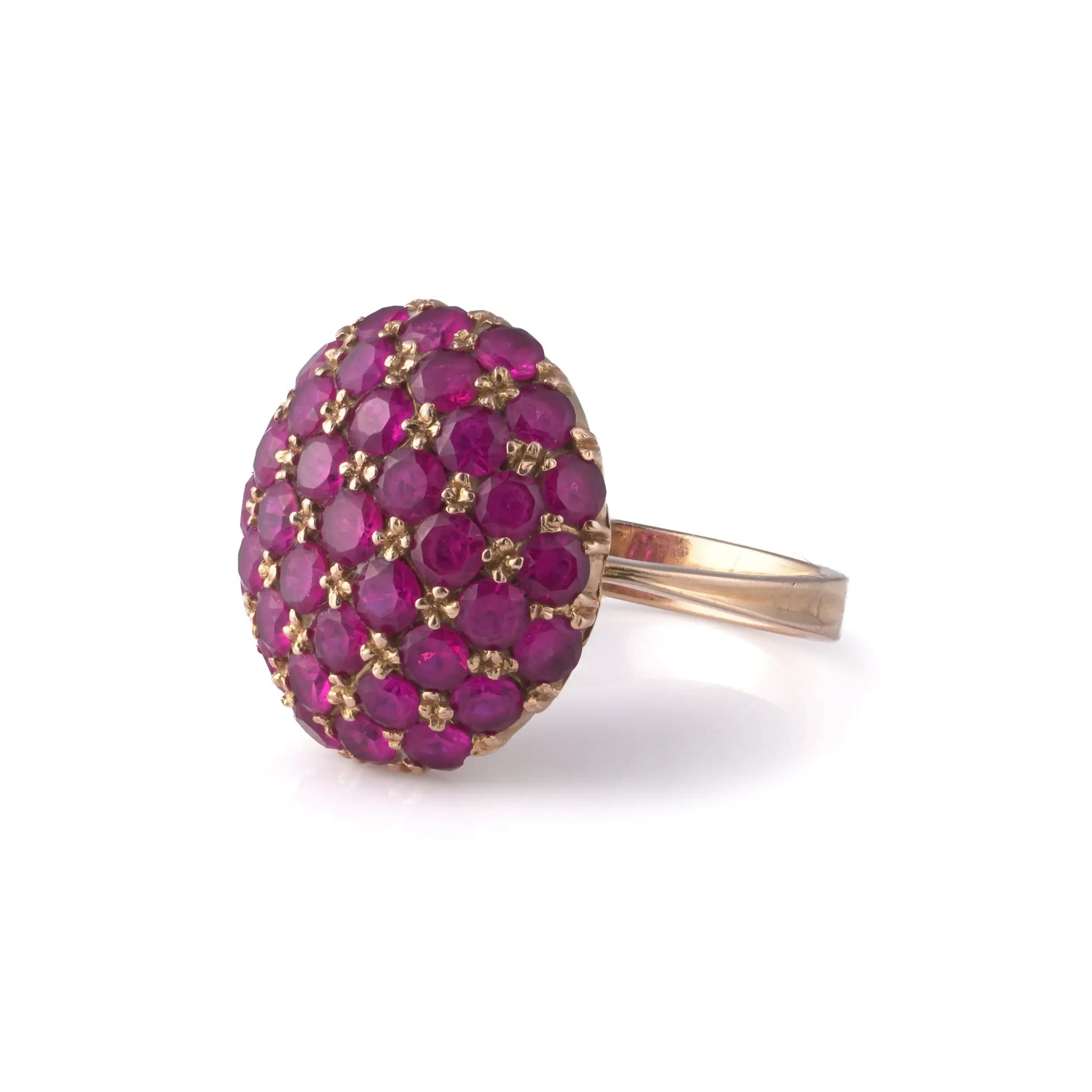 Vintage Ruby Cluster Ring 18 Carat Gold 5.4 ct Rubies