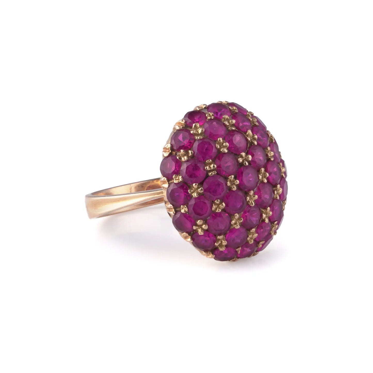 Vintage Ruby Cluster Ring 18 Carat Gold 5.4 ct Rubies