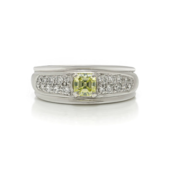 Boucheron Fancy Yellow Diamond and White Diamond Band Ring