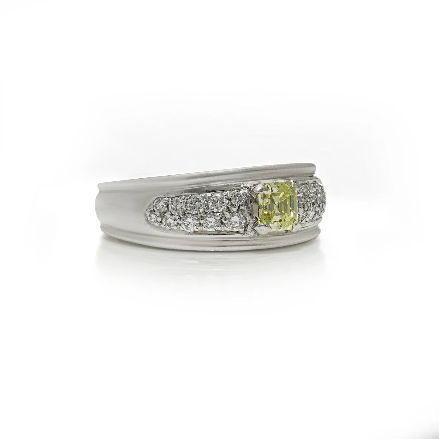 Boucheron Fancy Yellow Diamond and White Diamond Band Ring