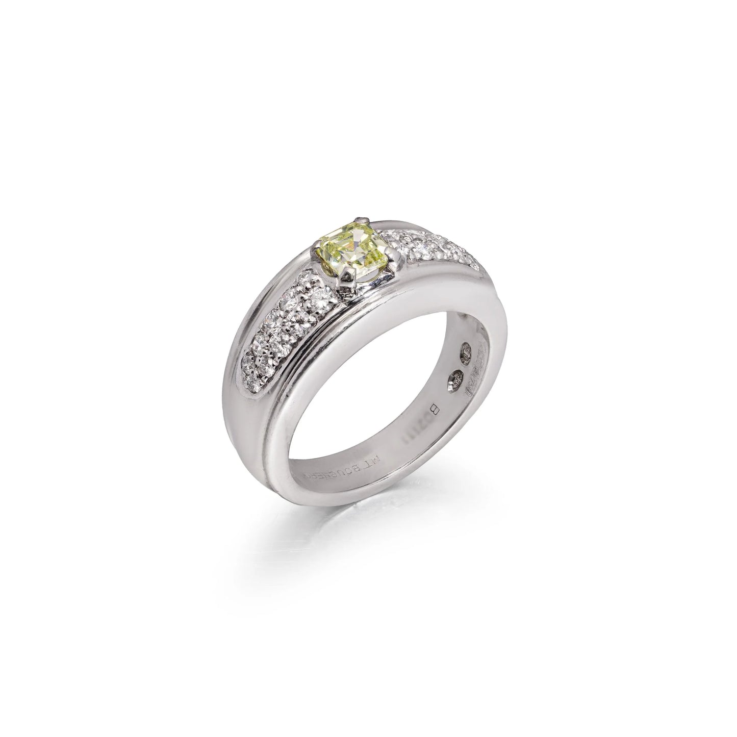 Boucheron Fancy Yellow Diamond and White Diamond Band Ring