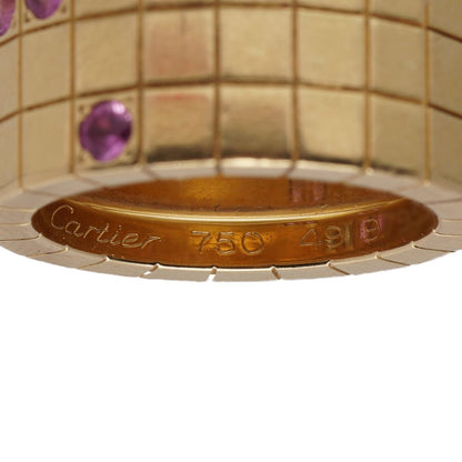 Vintage Cartier Lanieres 18 Carat Yellow Gold Diamond And Pink Sapphire Ring