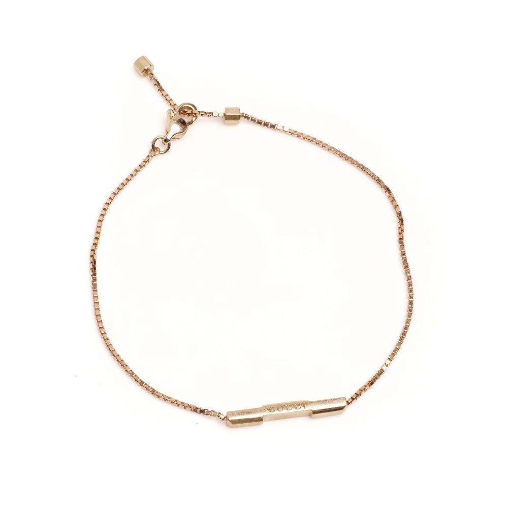 Gucci Link to Love Bracelet in 18kt Gold with ‘Gucci’ Bar