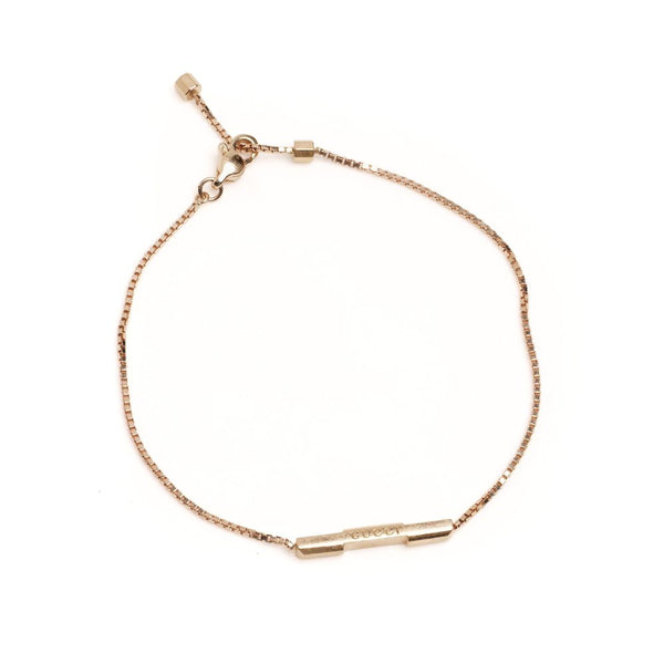 Gucci Link to Love Bracelet in 18kt Gold with ‘Gucci’ Bar