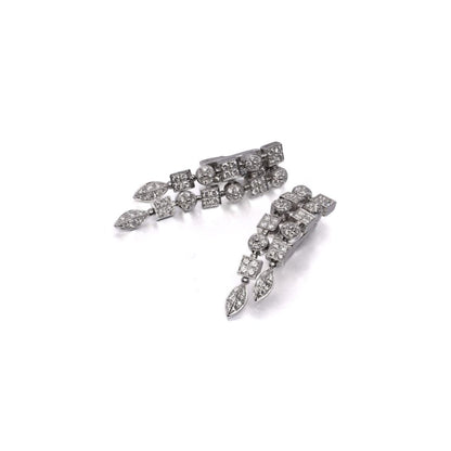 Bvlgari ‘Lucea’ 18 Carat White Gold Diamond Drop Earrings