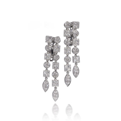 Bvlgari ‘Lucea’ 18 Carat White Gold Diamond Drop Earrings