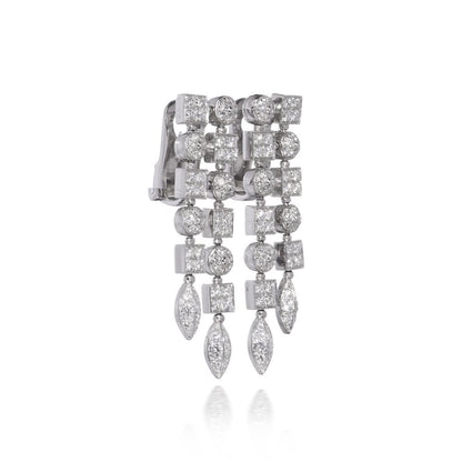 Bvlgari ‘Lucea’ 18 Carat White Gold Diamond Drop Earrings