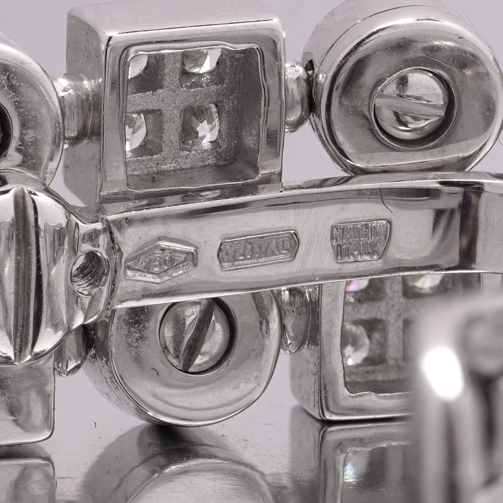 Bvlgari ‘Lucea’ 18 Carat White Gold Diamond Drop Earrings