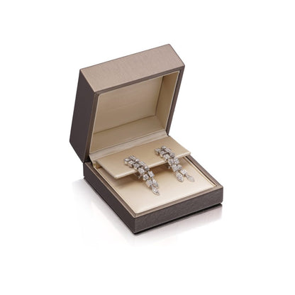 Bvlgari ‘Lucea’ 18 Carat White Gold Diamond Drop Earrings