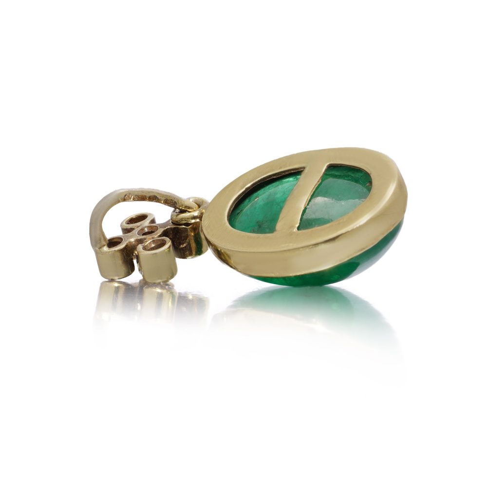 Vintage 7.30ct Zambian Emerald and Diamond Pendant