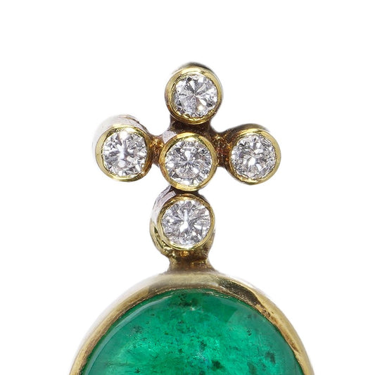 Vintage 7.30ct Zambian Emerald and Diamond Pendant