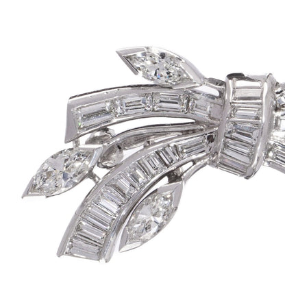 Vintage Diamond Brooch In Platinum