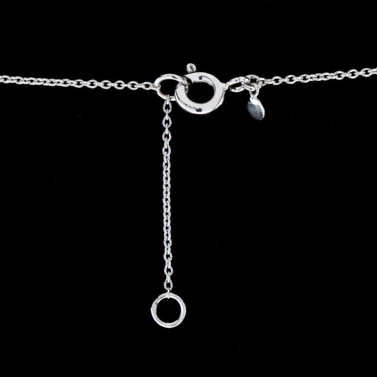 Diamond Cluster Drop Pendant Necklace in 18ct White Gold