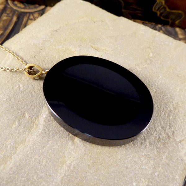 Antique Victorian Onyx & Pearl Locket Pendant