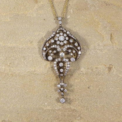Edwardian Style 1.50ct Brilliant Cut Diamond Drop Necklace