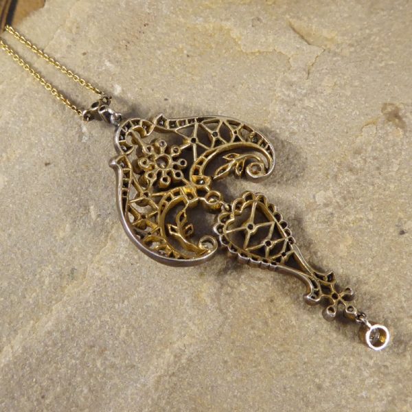 Edwardian Style 1.50ct Brilliant Cut Diamond Drop Necklace