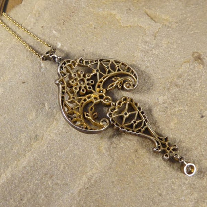 Edwardian Style 1.50ct Brilliant Cut Diamond Drop Necklace