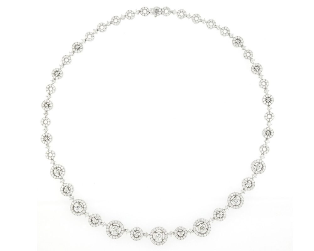 Fine 8.94ct Diamond Set Necklace, 18ct White Gold