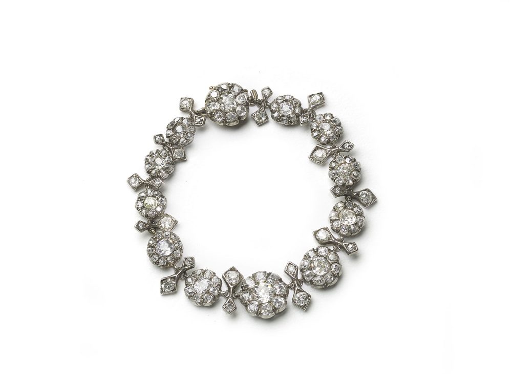 Antique Victorian Diamond Cluster Bracelet