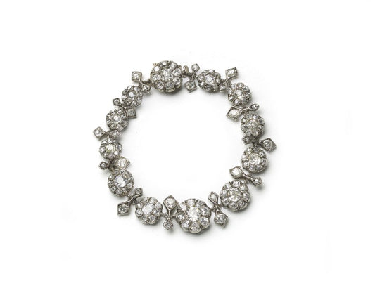 Antique Victorian Diamond Cluster Bracelet