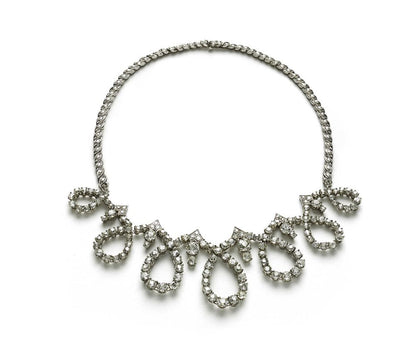 Vintage Sterle Old and Edwardian Cut Diamond Necklace