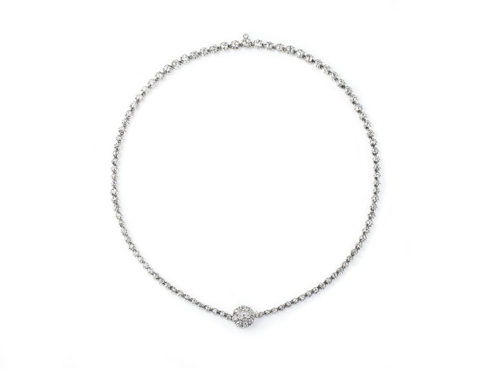 Antique Victorian Diamond Riviere Necklace