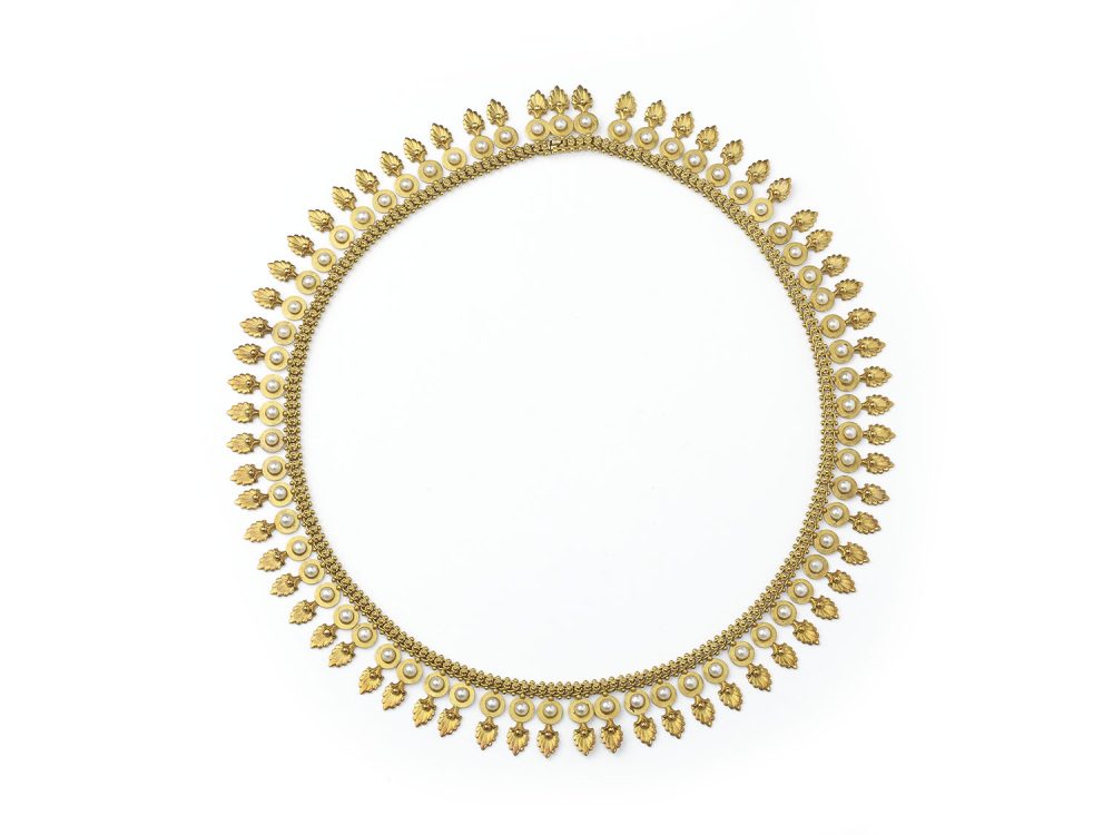 Antique Victorian Pearl Gold Fringe Necklace