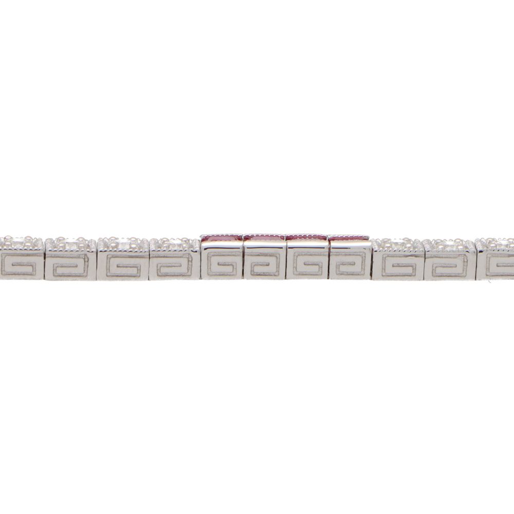 Modern Ruby and Diamond Line Tennis Bracelet