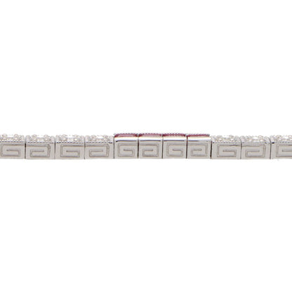 Modern Ruby and Diamond Line Tennis Bracelet