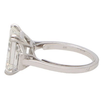GIA Certified 4.93 Carat Emerald Cut Diamond Ring In Platinum