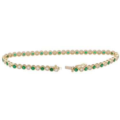 Emerald and Diamond Line Bracelet, 2.74ct
