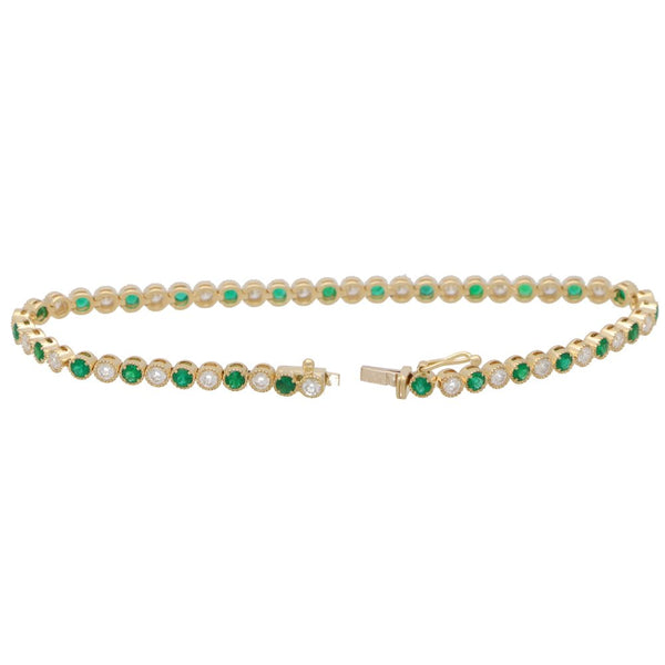 Emerald and Diamond Line Bracelet, 2.74ct