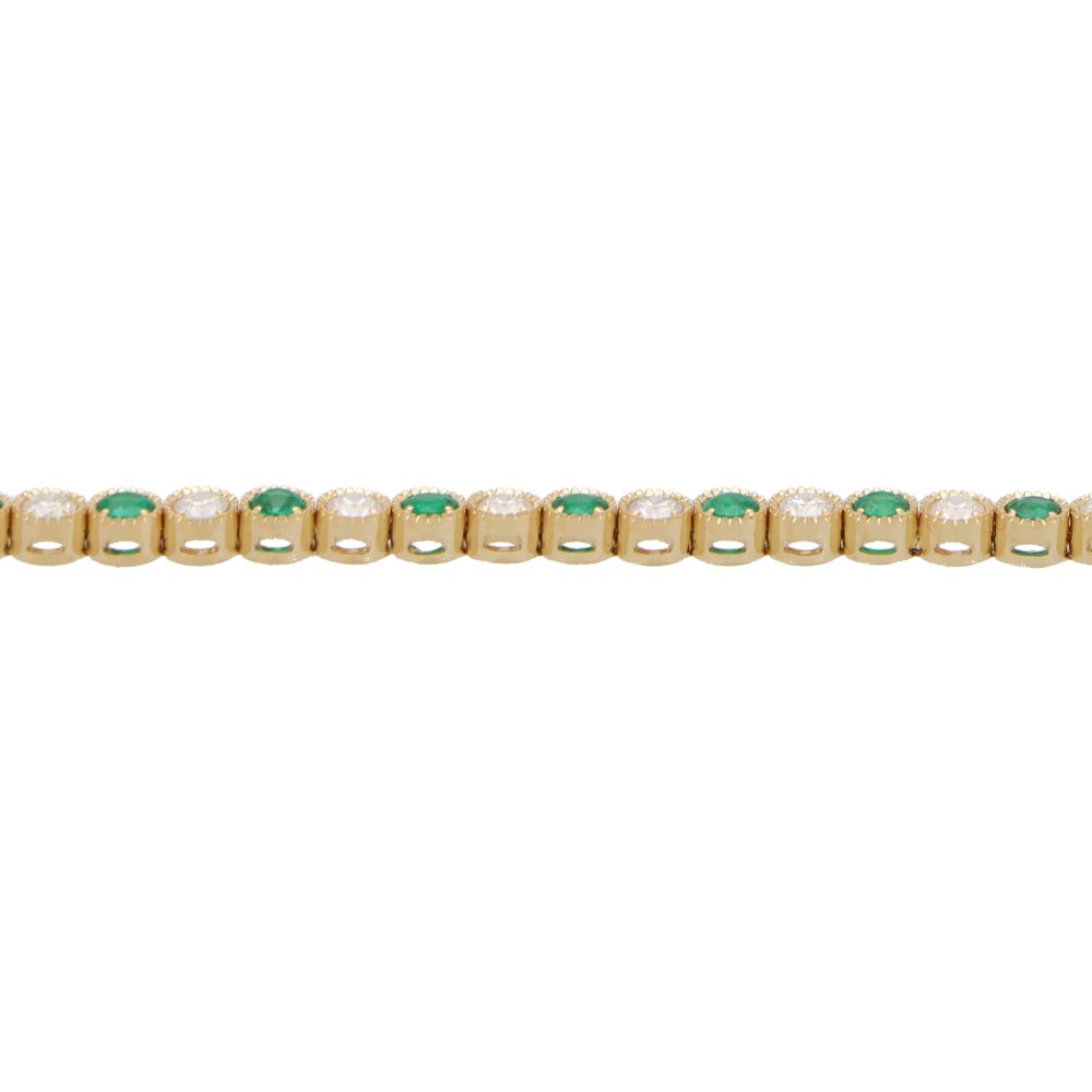 Emerald and Diamond Line Bracelet, 2.74ct