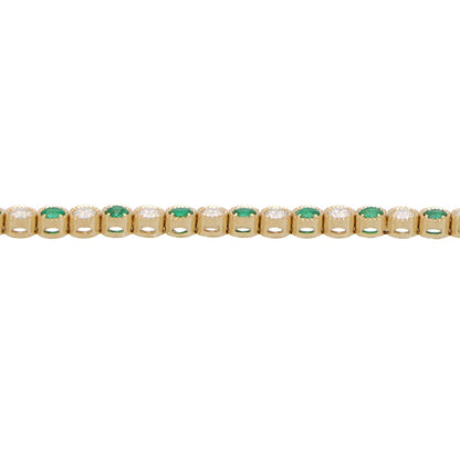 Emerald and Diamond Line Bracelet, 2.74ct