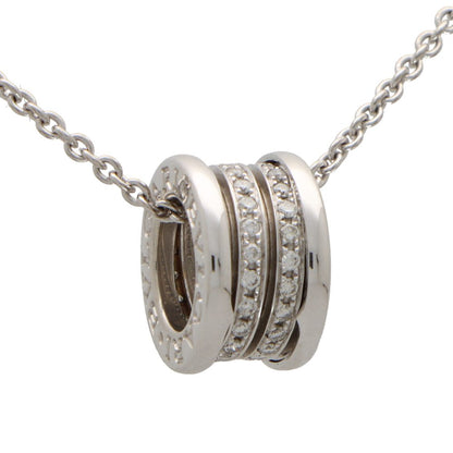 Bulgari diamond pendant necklace set in white gold.