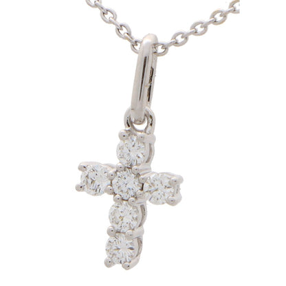 Modern Diamond Cross Pendant in 18ct White Gold