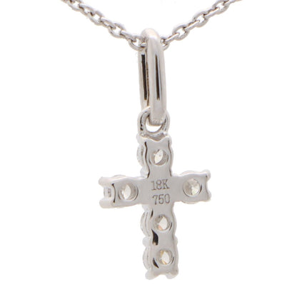 Modern Diamond Cross Pendant in 18ct White Gold