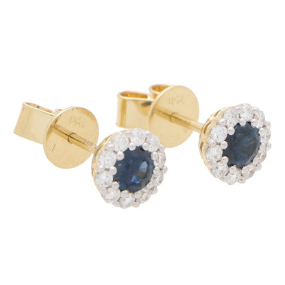 0.62ct Sapphire and Diamond Cluster Stud Earrings
