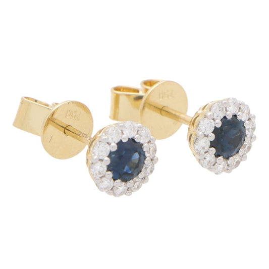 0.62ct Sapphire and Diamond Cluster Stud Earrings