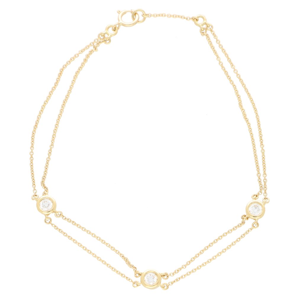 Three Diamond Chain Bracelet, 0.29ct